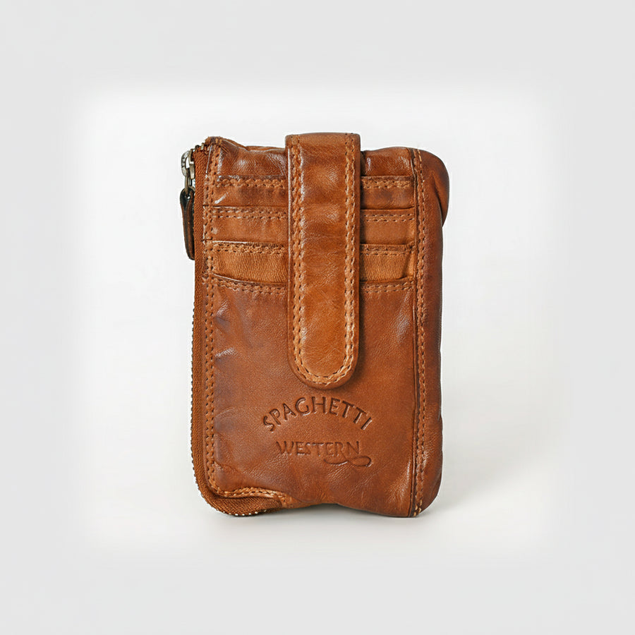 Spaghetti Western Swc436Tan Coin Purse Vintage Handmade Drum Dyed Genuine European Cowhide Leather Women Bag Western Handbag Purse