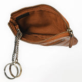 Spaghetti Western Swc436Tan Coin Purse Vintage Handmade Drum Dyed Genuine European Cowhide Leather Women Bag Western Handbag Purse