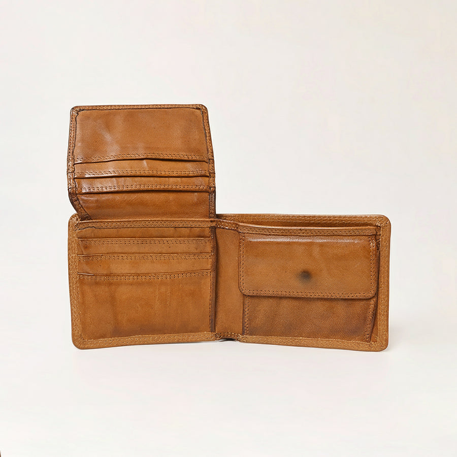 Spaghetti Western Swc450Tan Wallet Vintage Handmade Drum Dyed Genuine European Cowhide Leather Women Bag Western Handbag Purse
