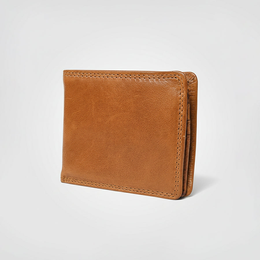 Spaghetti W. Swc450Tan Wallet Vintage Handmade Drum Dyed Genuine by Hilason – Cowboy and equestrian accessories