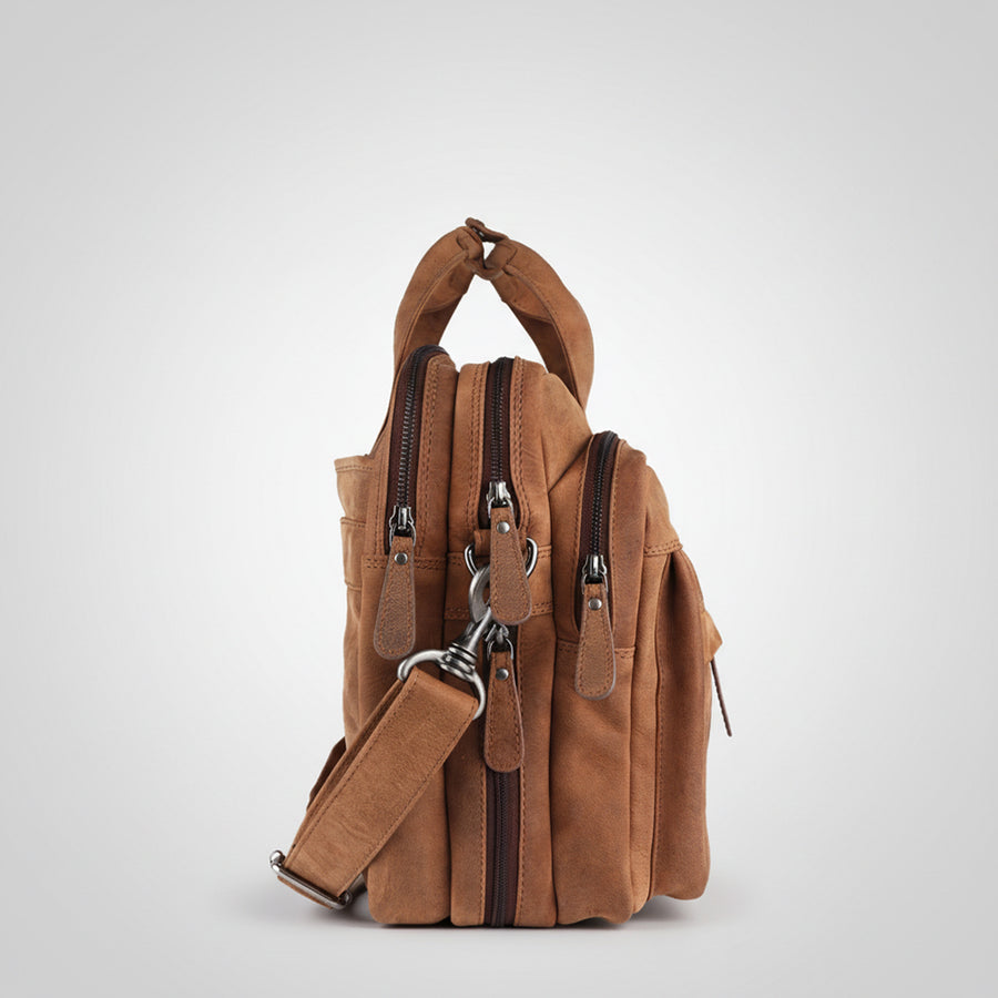 Spaghetti Western Swc422Brn Briefcase Vintage Handmade Drum Dyed Genuine European Cowhide Leather Women Bag Western Handbag Purse