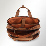 Spaghetti Western Swc422Brn Briefcase Vintage Handmade Drum Dyed Genuine European Cowhide Leather Women Bag Western Handbag Purse