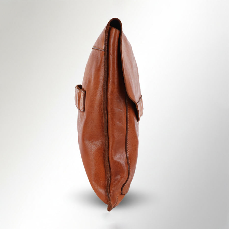 Spaghetti Western Swc419Tan Clutch Vintage Handmade Drum Dyed Genuine European Cowhide Leather Women Bag Western Handbag Purse