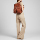 Spaghetti Western Swc427Tbrn Backpack Vintage Handmade Drum Dyed Genuine European Cowhide Leather Women Bag Western Handbag Purse