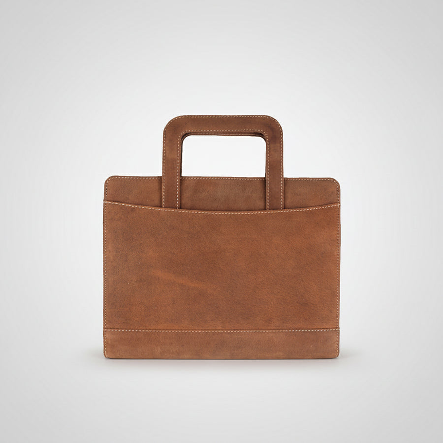 Spaghetti Western Swc420Brn Briefcase Vintage Handmade Drum Dyed Genuine European Cowhide Leather Women Bag Western Handbag Purse