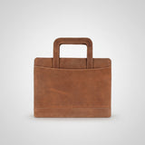 Spaghetti Western Swc420Brn Briefcase Vintage Handmade Drum Dyed Genuine European Cowhide Leather Women Bag Western Handbag Purse