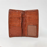 Spaghetti Western Swc437Cg Card-Holder Vintage Handmade Drum Dyed Genuine European Cowhide Leather Women Bag Western Handbag Purse