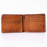 Spaghetti Western Swc442Tan Wallet Vintage Handmade Drum Dyed Genuine European Cowhide Leather Women Bag Western Handbag Purse