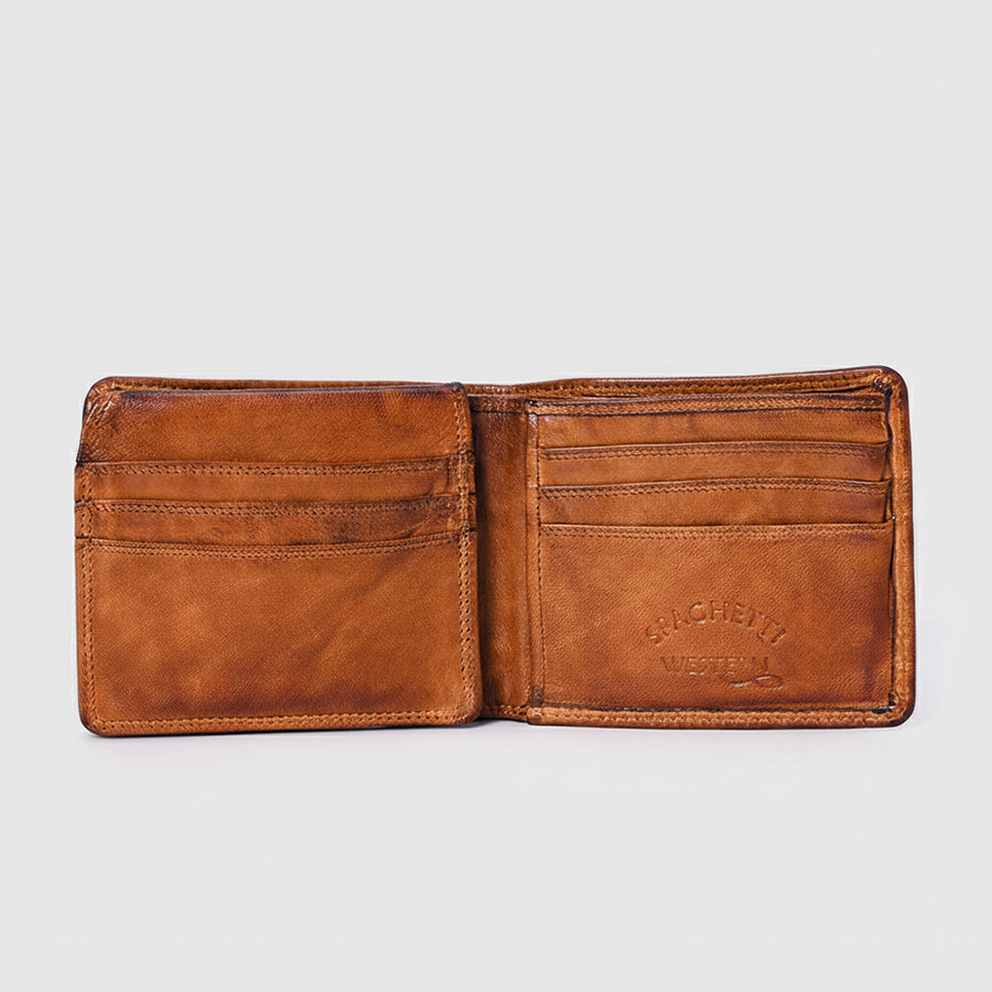 Spaghetti Western Swc442Tan Wallet Vintage Handmade Drum Dyed Genuine European Cowhide Leather Women Bag Western Handbag Purse