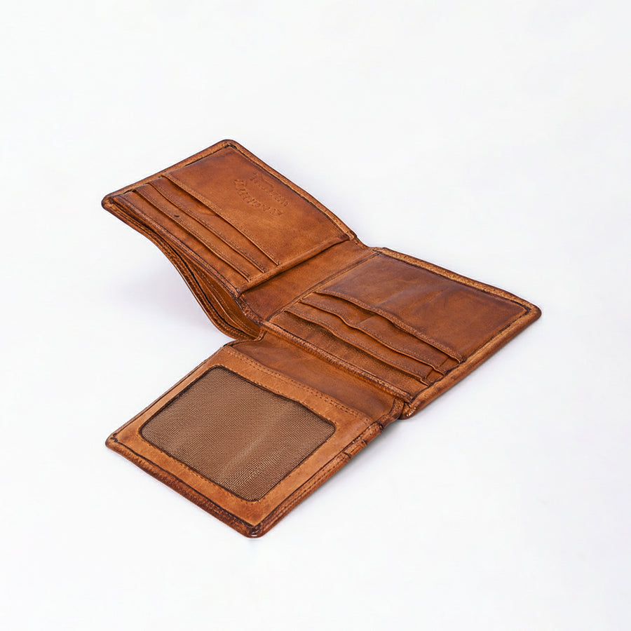 Spaghetti Western Swc442Tan Wallet Vintage Handmade Drum Dyed Genuine European Cowhide Leather Women Bag Western Handbag Purse