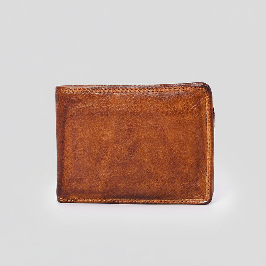 Spaghetti Western Swc442Tan Wallet Vintage Handmade Drum Dyed Genuine European Cowhide Leather Women Bag Western Handbag Purse