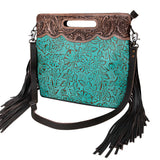 OHLAY KBG159 Clutch Hand Tooled Embossed Genuine Leather women bag western handbag purse