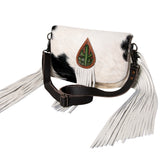KBG165 - -CROSS BODY Hand Tooled Saddle Leather with Cowhide and by Hilason – Cowboy and equestrian accessories