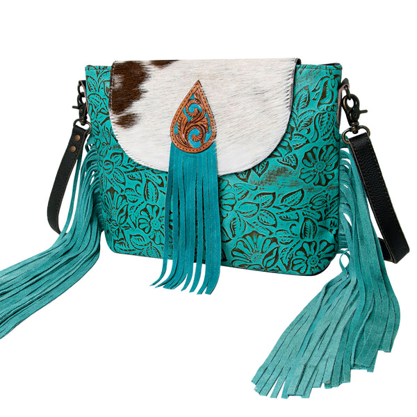 Ohlay Bags KBG166 Cross Body Hand Tooled Embossed Hair-On Genuine by Hilason – Cowboy and equestrian accessories