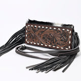 OHLAY Wallet Hand Tooled Hair-On Genuine Leather Women Bag Western Handbag Purse | Womens Handbags |Leather Belt for Summer