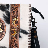OHLAY BAGS Western Hair-On-Sunflower Mini Crossbody Tooled Leather Fringe