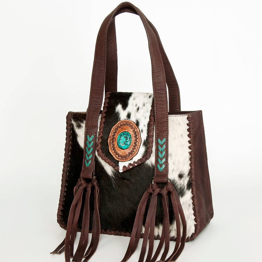 ADBGZ647 American Darling Hair On Genuine Leather Women Bag W. Handbag by Hilason – Cowboy and equestrian accessories