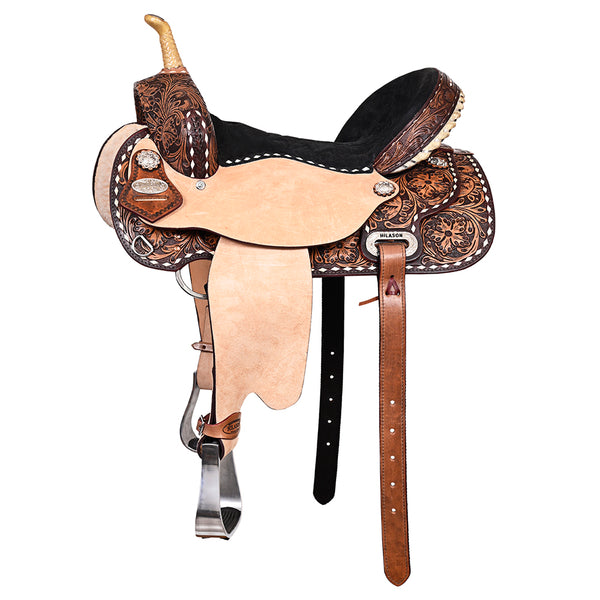 Flex Tree W. H. Saddle American Leather Barrel Trail Hilason by Hilason – Cowboy and equestrian accessories