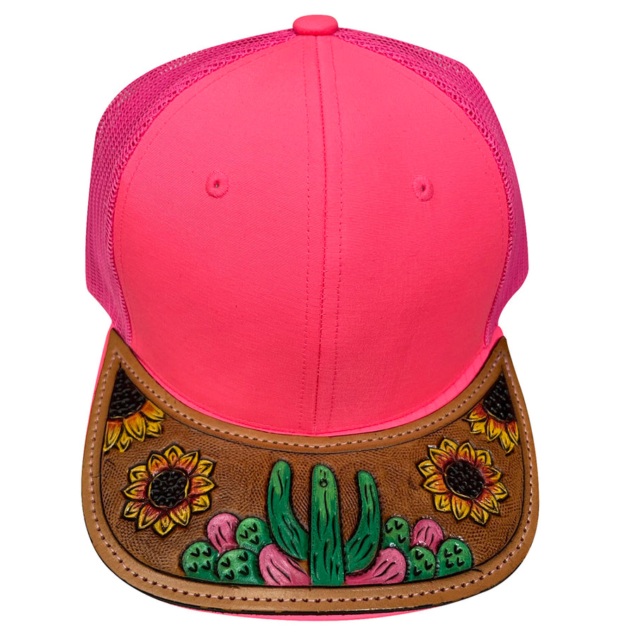 American Darling Men Women Adjustable Cap With Leather On Visor Red - Uhorse