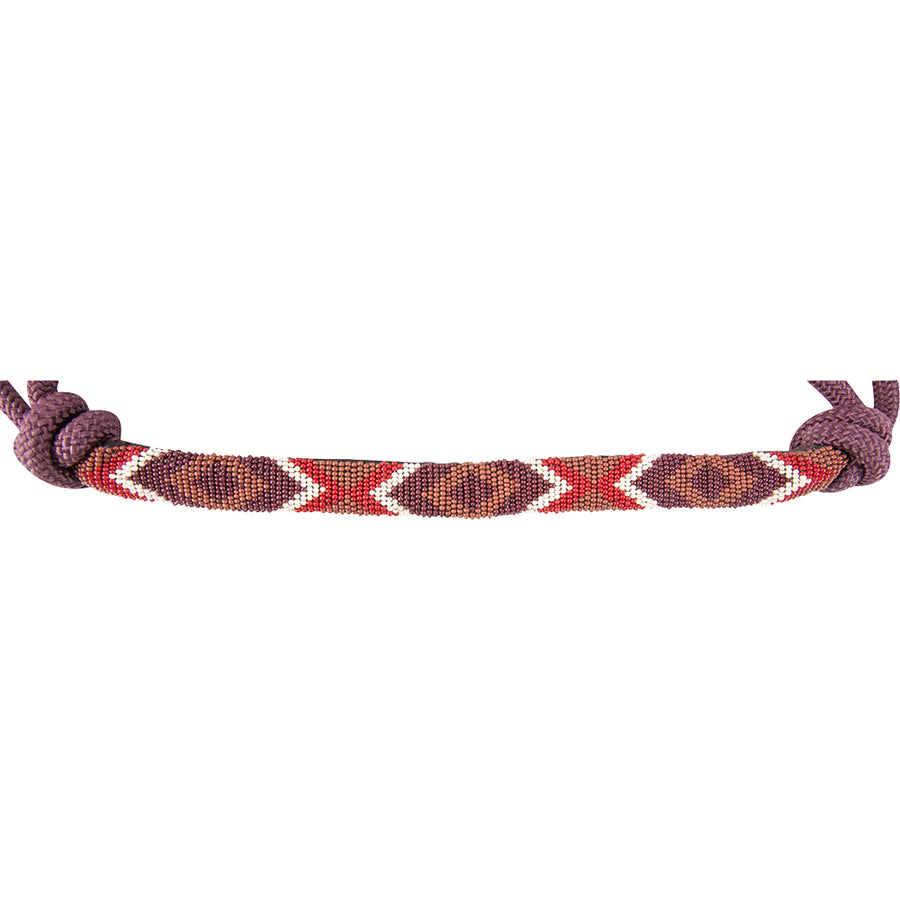 7.5 Ft Cashel Beaded Wave Rope Halter Lead Plum by Hilason – Cowboy and equestrian accessories