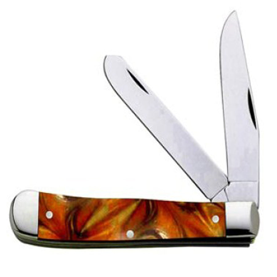 Circle Sh Cutlery Rust Pearl Trapper Pocket Knife - Uhorse