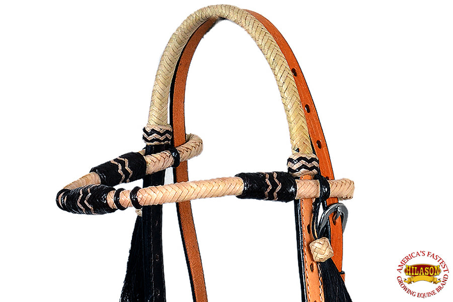 HILASON Western Horse Headstall Bridle American Leather Reins with Bosal | for Horses Headstalls