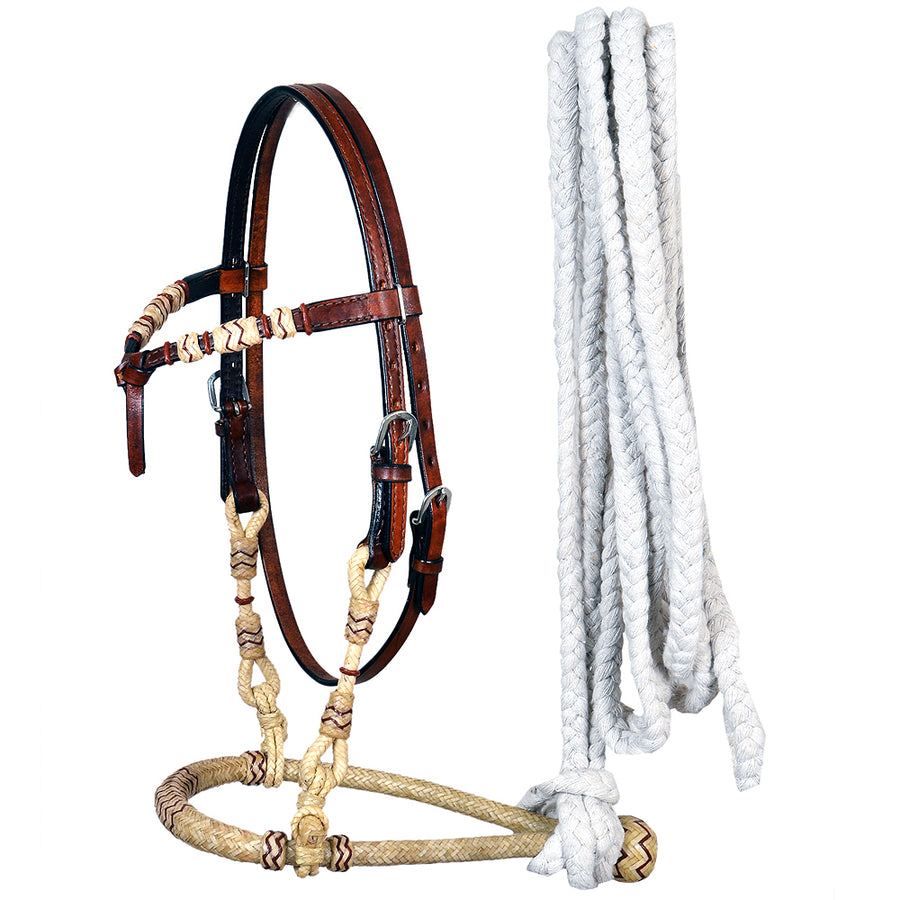 HILASON W. H. Headstall Tk. Bridle American Leather Bitless Rein – by Hilason – Cowboy and equestrian accessories