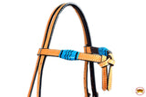 Hilason Western Horse Headstall Tack Bridle American Leather Bitless Rein with Bosal
