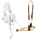 Hilason W. H. Headstall American Leather Bridle Brown with Bosal – by Hilason – Cowboy and equestrian accessories