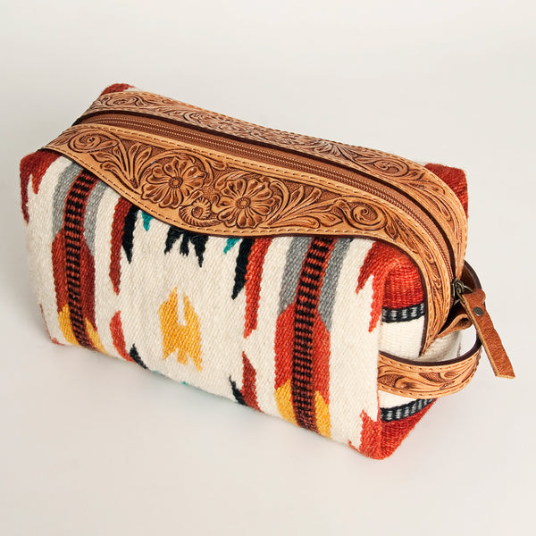 American Darling Toiletry Hand Tooled Saddle Blanket Fabric Genuine by Hilason – Cowboy and equestrian accessories