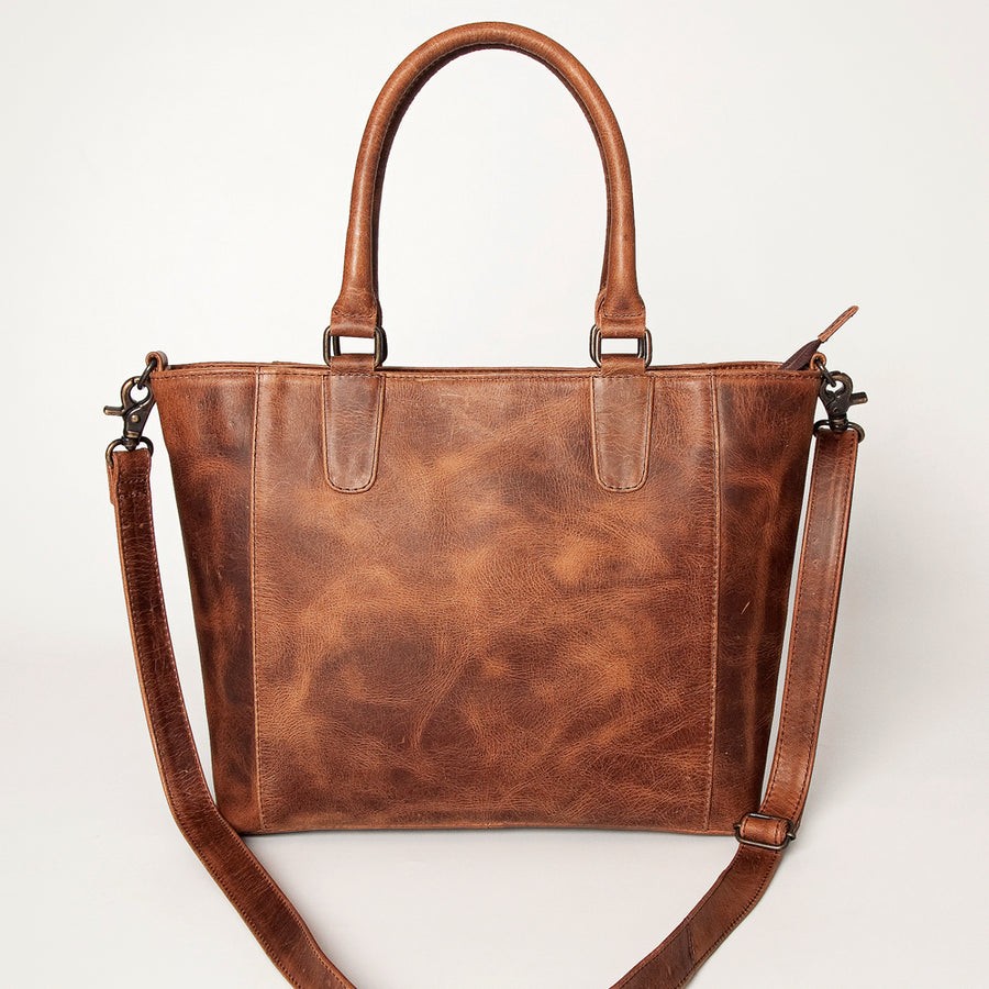 American Darling Tote Bag Genuine Full Grain Leather Western Shoulder Bag for Women with YKK Zipper Handcrafted Rugged Purse