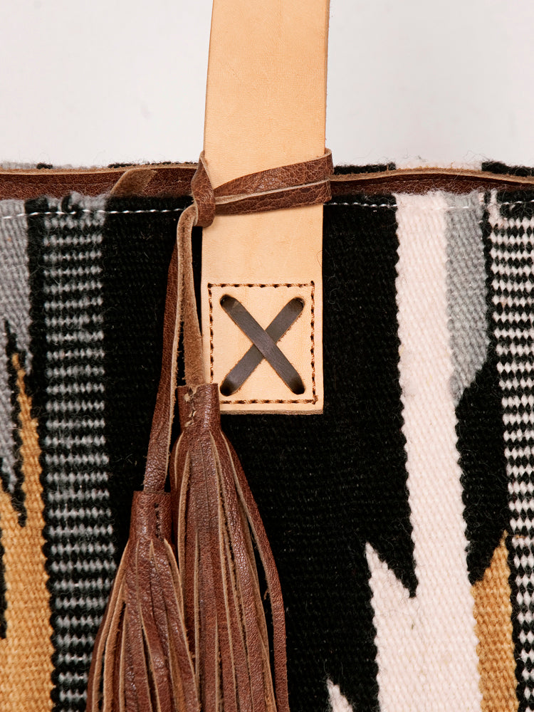 American Darling Tote Bag Hand Woven Saddle Blanket Genuine Leather Western Purse Large Shoulder Bag with YKK Zipper