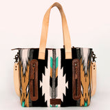 American Darling Tote Bag Hand Woven Saddle Blanket Genuine Leather Western Purse Large Shoulder Bag with YKK Zipper