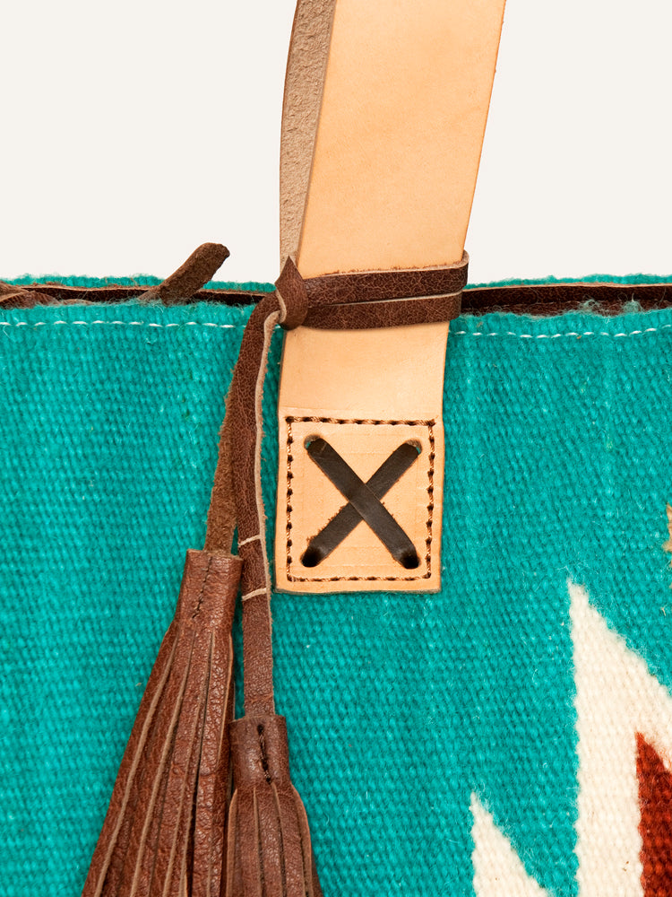 American Darling Tote Bag Hand Woven Saddle Blanket Genuine Leather Western Purse Large Shoulder Bag with YKK Zipper