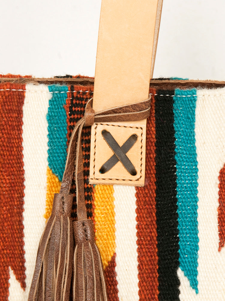 American Darling Tote Bag Hand Woven Saddle Blanket Genuine Leather Western Purse Large Shoulder Bag with YKK Zipper