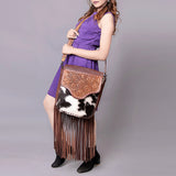 American Darling Cross Body Hand Tooled Hair on-Genuine Leather Western Women Bag Handbag Purse | Crossbody for Cute