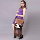 American Darling Cross Body Hand Tooled Hair On Genuine Leather Women Bag Western Handbag Purse