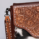 American Darling Cross Body Hand Tooled Hair On Genuine Leather Women Bag Western Handbag Purse