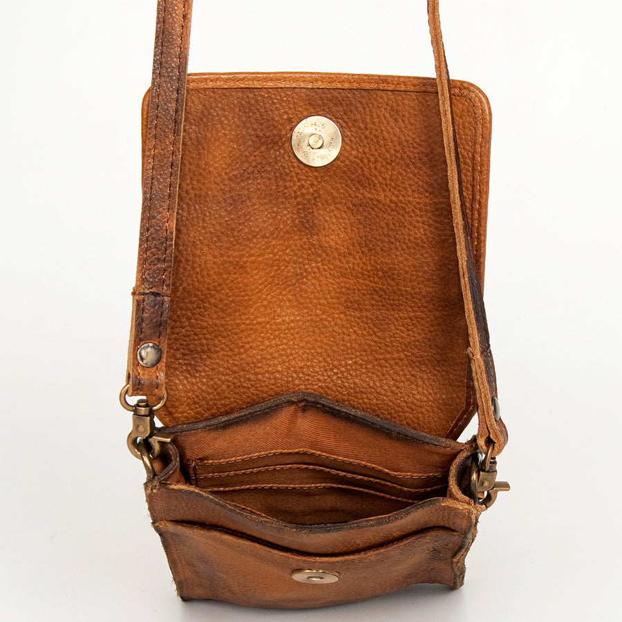 Never Mind Nmbgm134B Cell Phone Holder Vintage Handmade Genuine Cowhide Leather Women Bag Western Handbag Purse