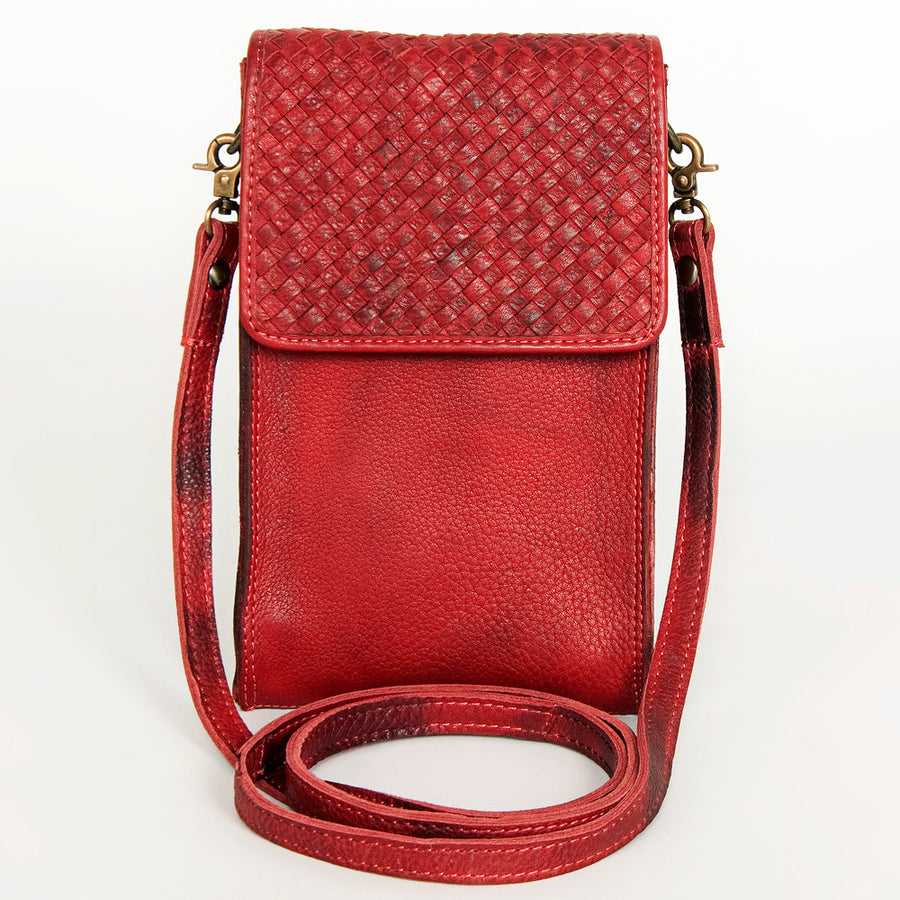 Never Mind Nmbgm134D Cell Phone Holder Vintage Handmade Genuine Cowhide Leather Women Bag Western Handbag Purse