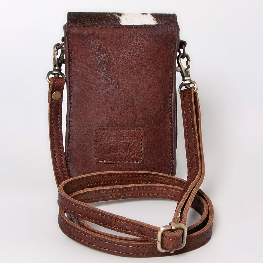American Darling Cell Phone Holder Hand Tooled Hair-On Genuine Leather Women Bag Western Handbag Purse | Case