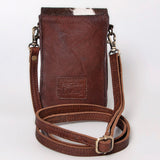 American Darling ADBGF111 Cell Phone Holder Hand Tooled Hair-On Genuine Leather Women Bag Western Handbag Purse