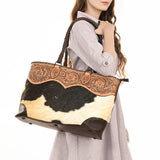 American Darling Tote Hand Tooled Hair-On Genuine Leather Women Bag Western Handbag Purse