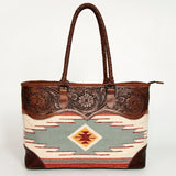 American Darling ADBGZ649B Tote Hand Tooled Saddle Blanket Genuine Leather Women Bag Western Handbag Purse