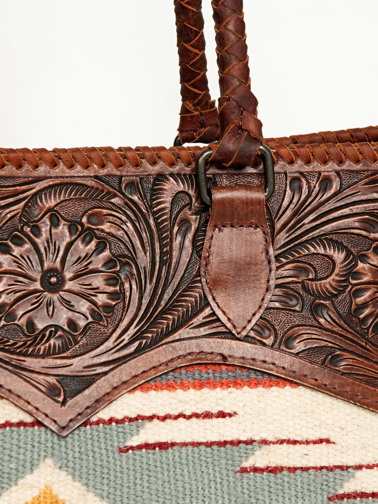 American Darling Tote Hand Tooled Saddle Blanket Genuine Leather Women Bag Western Handbag Purse