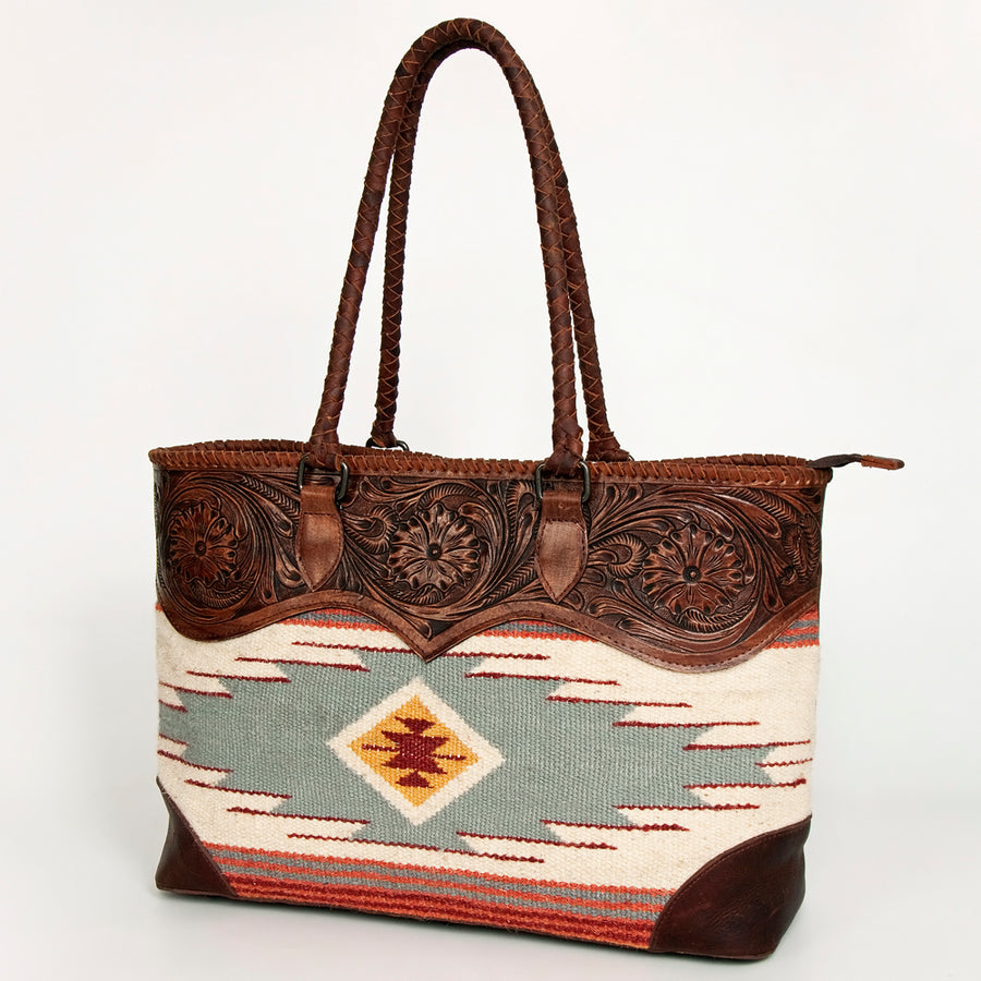 American Darling Tote Hand Tooled Saddle Blanket Genuine Leather Women Bag Western Handbag Purse - Uhorse