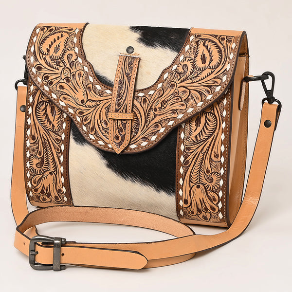 American Darling Crossbody Hand Tooled Hair-On Genuine Leather Women Bag Western Handbag Purse - Uhorse