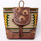 American Darling Backpack Saddle Blanket Hand Tooled Genuine Leather Women Bag Western Handbag Purse