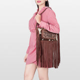 American Darling Tote Hand Tooled Hair-On Genuine Leather Women Bag Western Handbag Purse