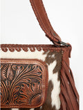 American Darling ADBGZ654 Tote Hand Tooled Hair-On Genuine Leather Women Bag Western Handbag Purse